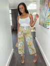 Tropical Print Capri Pants